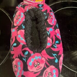 Trolls Pink and Black Floral Slippers